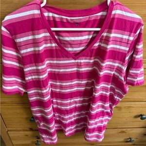 Great Northwest Clothing Company Relaxed Pink and White Tee